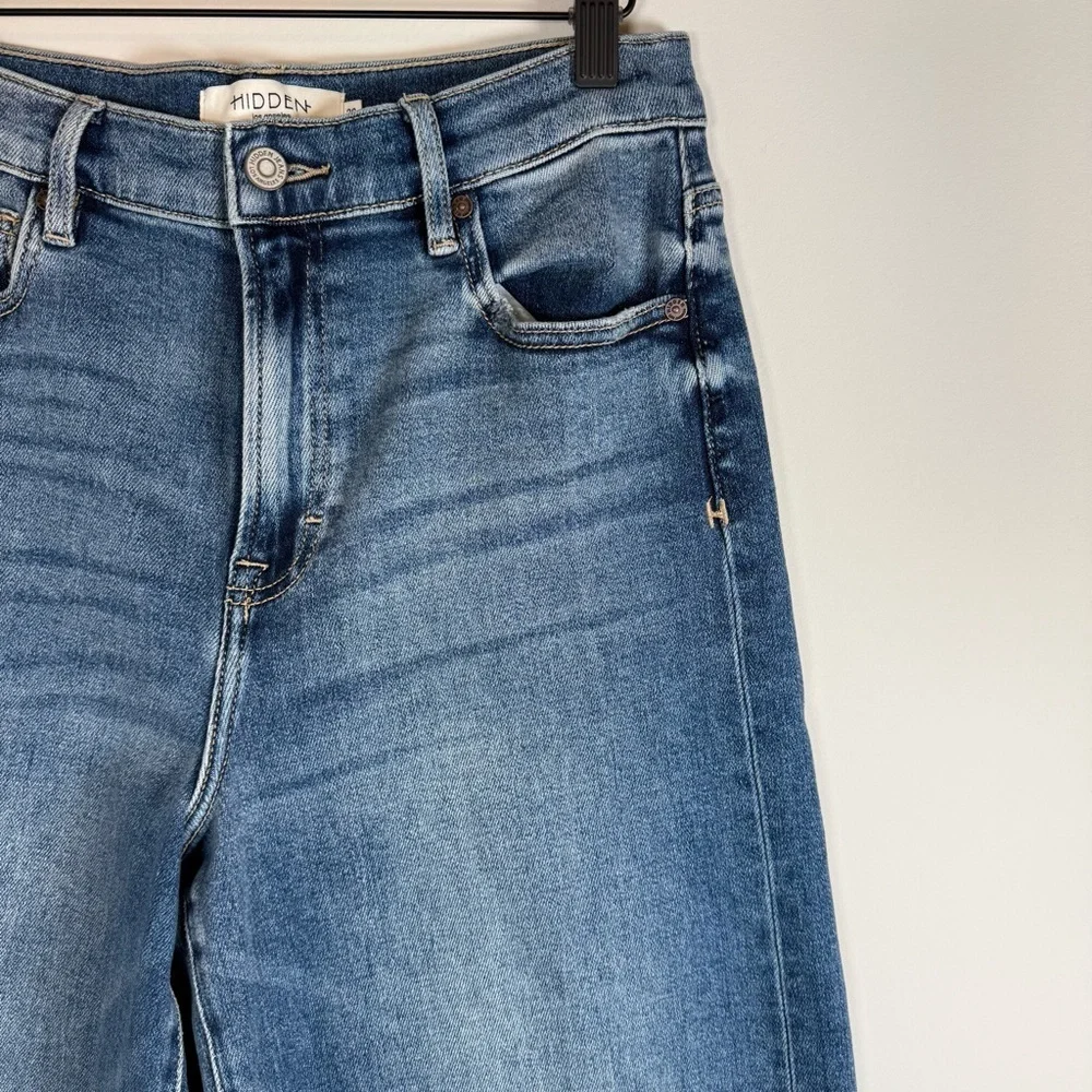 Hidden Los Angeles High Waisted Wide Leg Medium Wash Denim Blue Jeans 28 NWOT - Picture 2 of 7